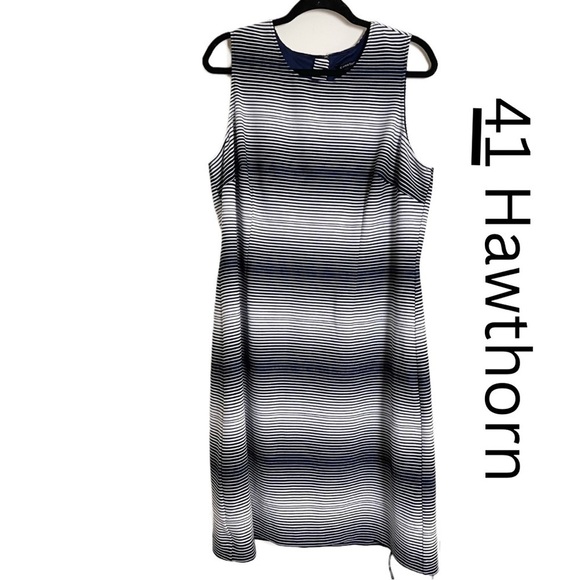 41 HAWTHORN Women’s Blue & White Striped Sleeveless Dress - 1X - Picture 1 of 9